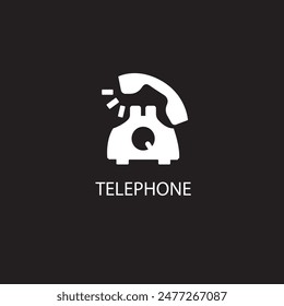 white telephone icon vector image