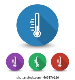 White Temperature icon in different colors set