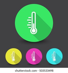 White Temperature icon in different colors set