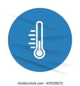 White Temperature icon label on wrinkled paper