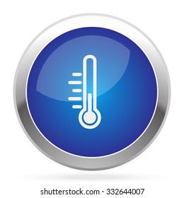 White Temperature icon on blue web app button