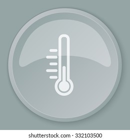 White Temperature icon on grey web button