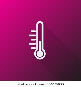 White Temperature icon on pink background