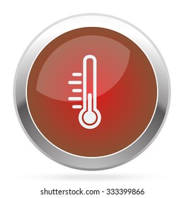 White Temperature icon on red web app button