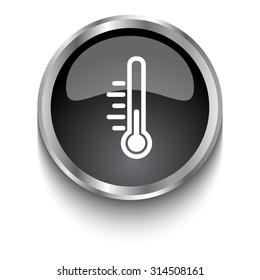 White Temperature symbol on black web button