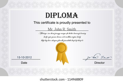 White Template Certificate.
