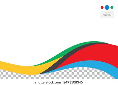 White template with colored stripes.
