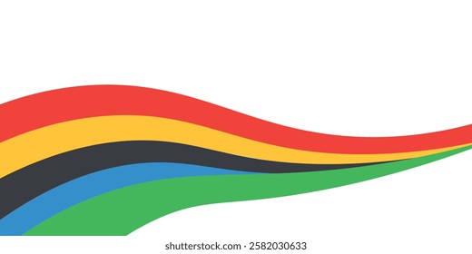 White template with colored stripes.