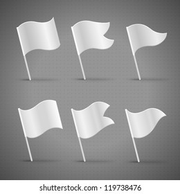 White template flags, detailed vector 3d illustration