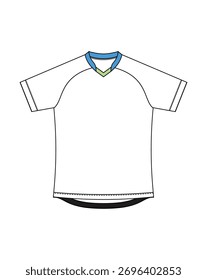 modelo branco Raglan manga curta duplo V pescoço