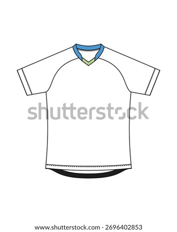 white template Raglan Short Sleeve Double V Neck