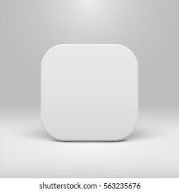 White template square for websites or products, realistic vector illustration