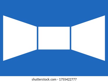 Plantilla blanca para texto en un fondo azul. Cartel. Publicidad en el cartel. Colocar el texto. Imagen de fondo del vector de balas. Lugar libre. Abstracción.