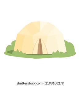 White tent icon cartoon vector. Luxury house. Forest tourism