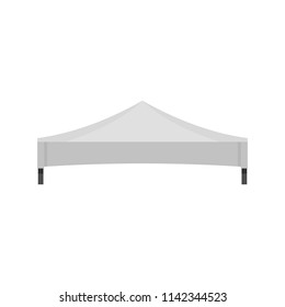 White tent icon. Flat illustration of white tent vector icon for web isolated on white