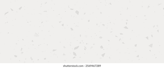 White terrazzo background, background with scattered gray flecks, background with smooth texture. White and gray tones. Minimal terrazzo pattern, speckled texture background vector