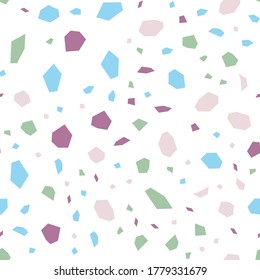 Patrón transparente del vector de mosaico Terrazzo blanco. Fondo de escritorio Mosaic Terrazzo Wall. y Fondo gráfico rojo.