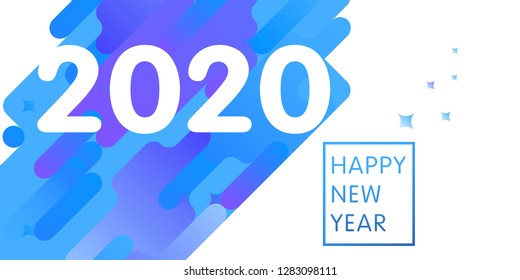 White text 2020 on abstract background for Happy New Year celebration greeting card design.
