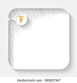 A white text box with hand written shadow and yen symbol