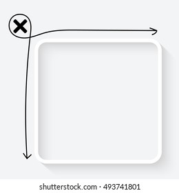 A white text box and multiplication symbol