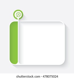 White text box for your text and cloverleaf