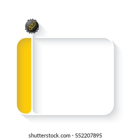 White text box for your text and high voltage icon