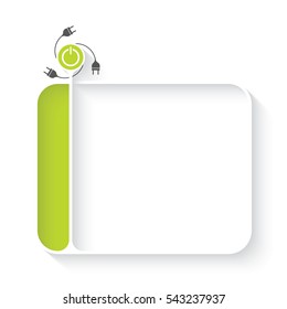 White text box for your text and power button