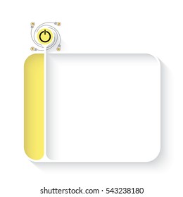 White text box for your text and power button