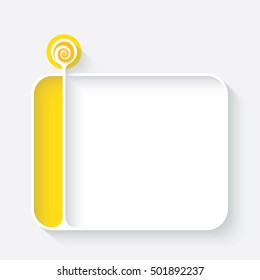 White text box for your text and spiral