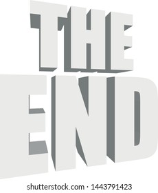 White text of the end.