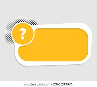White text frame with question