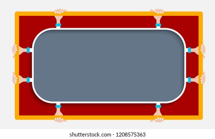 White text frame for your text. Vector concept for  printed materials, website, promotional materials.