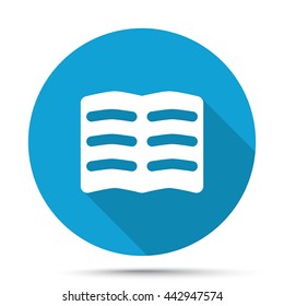 White Text icon on blue button isolated on white