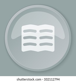 White Text icon on grey web button