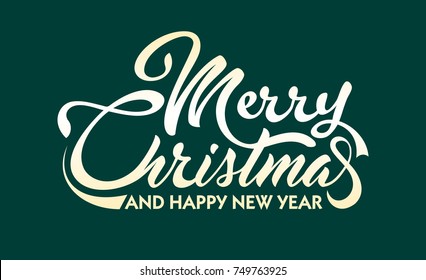 White text Merry Christmas and Happy New Year
