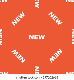 White text NEW, repeated on orange background