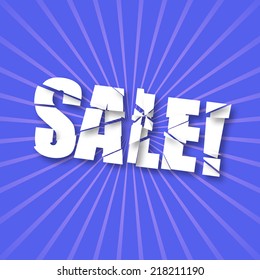 White text Sale with smashing effects