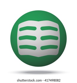 White Text web icon on green ball