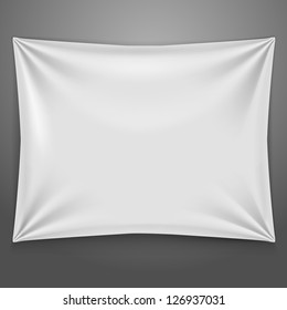 White Textile Banner With Folds