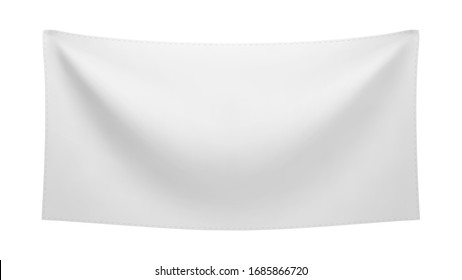 White Textile Banner With Folds