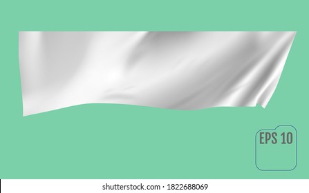 White textile banner with folds template