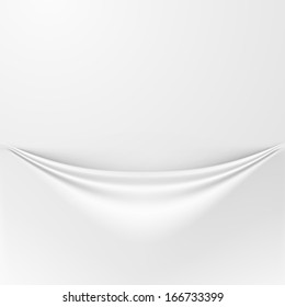 White textile folded background. vector illustration