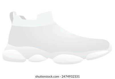 White textile shoe. vector illustration