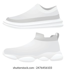 White textile shoe. vector illustration