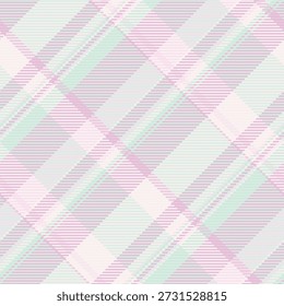 Fondo de textura textil blanco, patrón de mosaico sin costuras. Vector de tartán de tela escocesa delgada en paleta de colores claros y blancos.