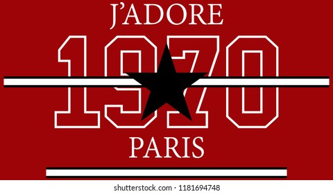 White texts and numbers with around black stars and lines on red background. Vector illustration.