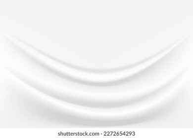 White texture 3D volumetric fabric folds, white waves for web design. Background for wedding card or flyer.