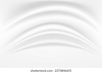White texture 3D volumetric fabric folds, white waves for web design. Background for wedding card or flyer.