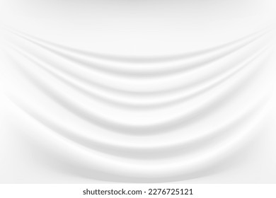 Tejidos volumétricos 3D de textura blanca, ondas blancas para el diseño web. Antecedentes de la tarjeta de boda o del volante.
