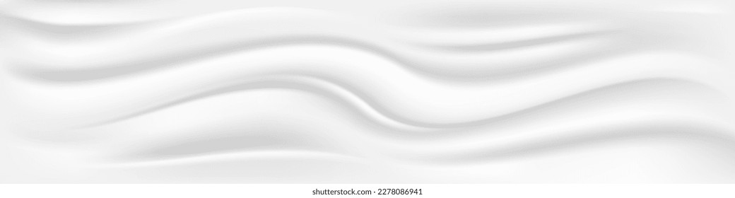 White texture 3D volumetric fabric folds, white waves for web design. Background for wedding card or flyer.